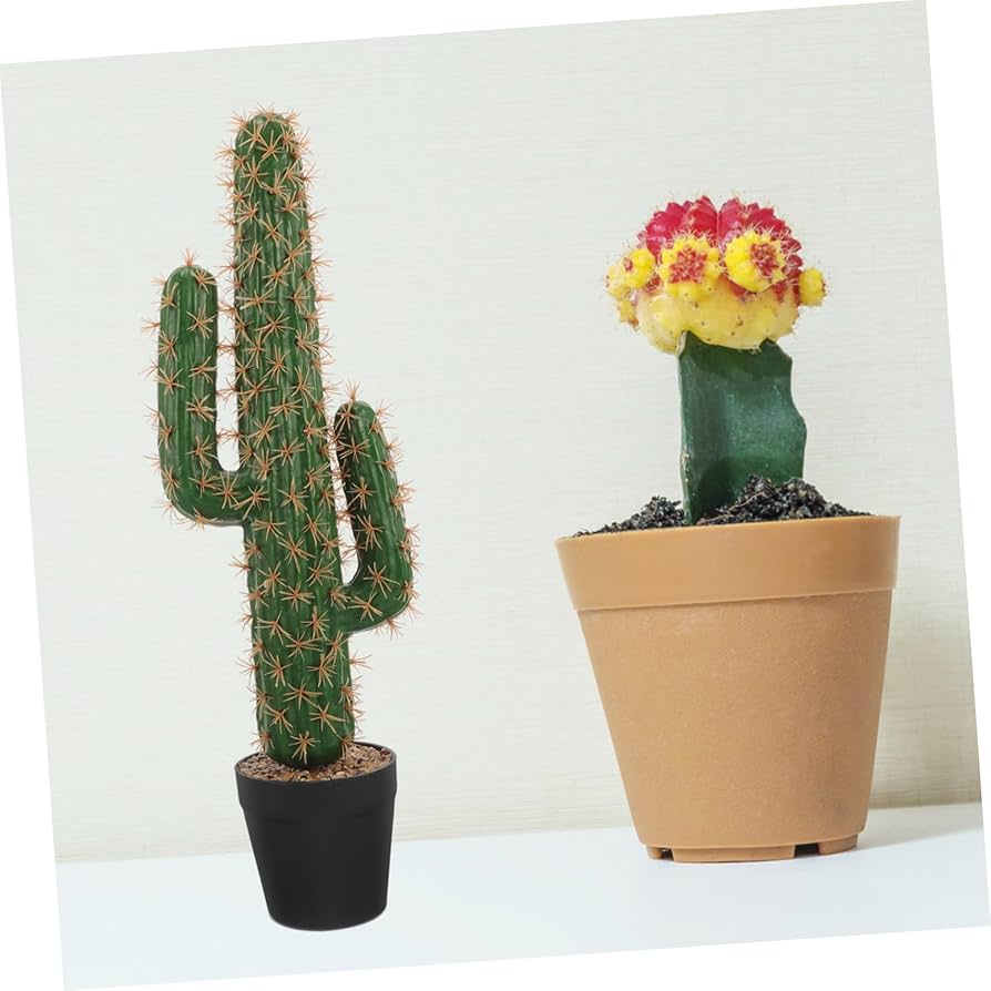 サボテンと人工花の装飾用植物 サボテンと人工花の装飾用植物